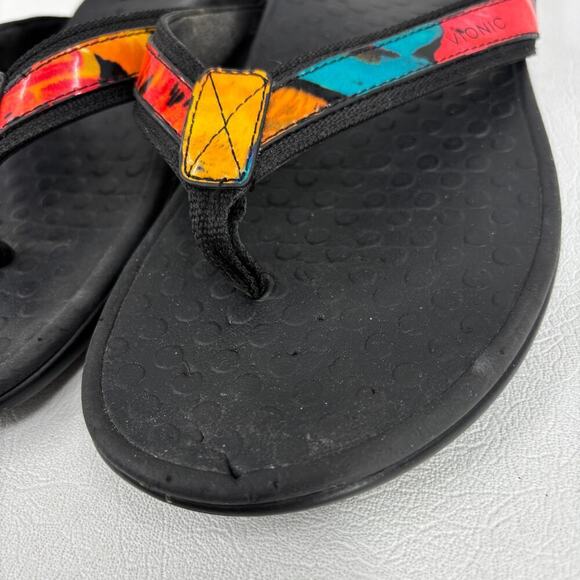 Vionic Tide II Flip Flop Sandals Size 8.5 Black Multi Toe Post Thong Orthotic - Picture 3 of 9